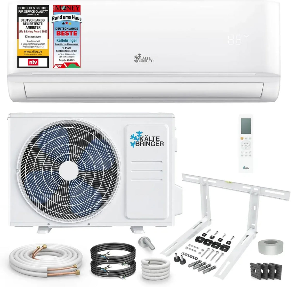 Split-Klimaanlage 12000 BTU mit Heizfunktion und WiFi, leise für 55qm