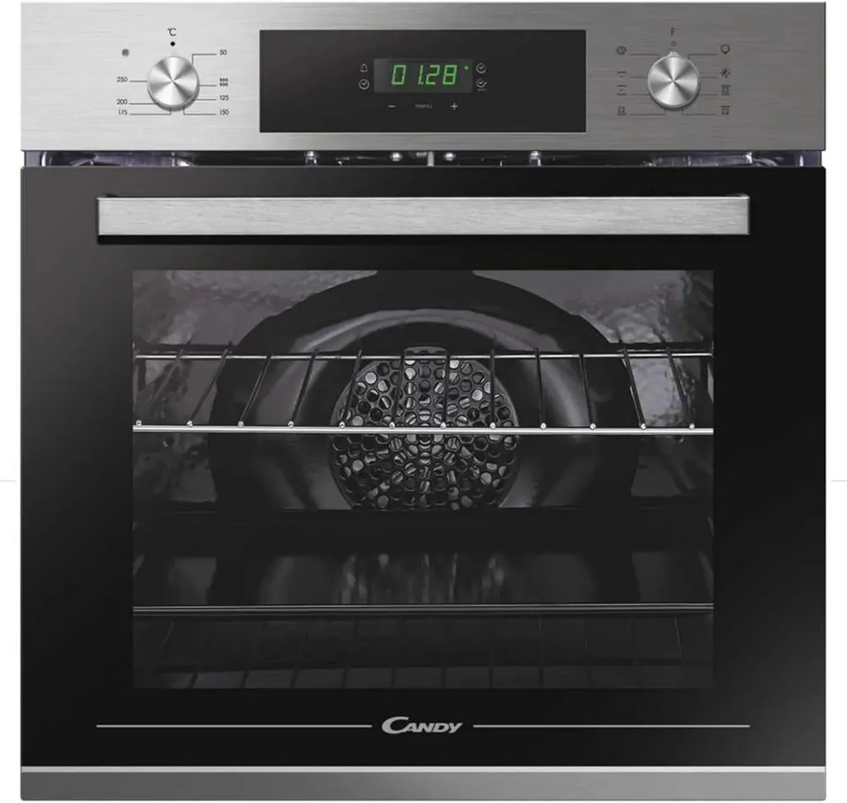 Candy FCT615X Einbau-Backofen 60 cm mit Umluft und Aquactive Reinigung, Edelstahl-Mix