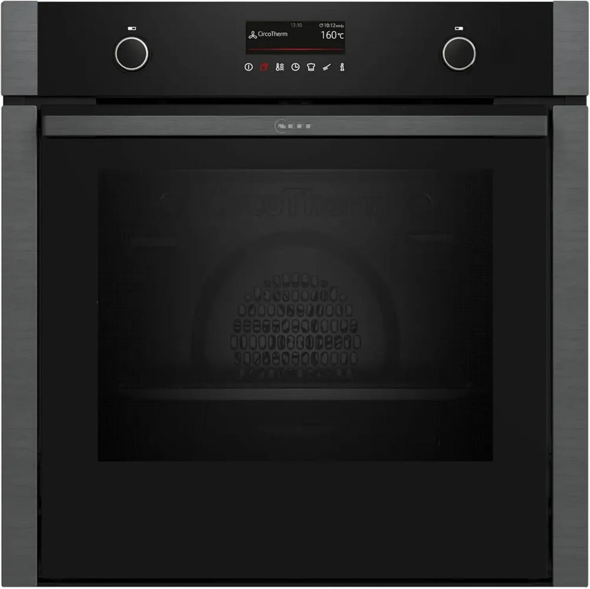 NEFF B6ACP7AG3 Einbau-Backofen, Dampfunterstützung, Slide&Hide, Pyrolyse, Air Fry, Kindersicherung, Circotherm, 60 cm, Graphitgrau