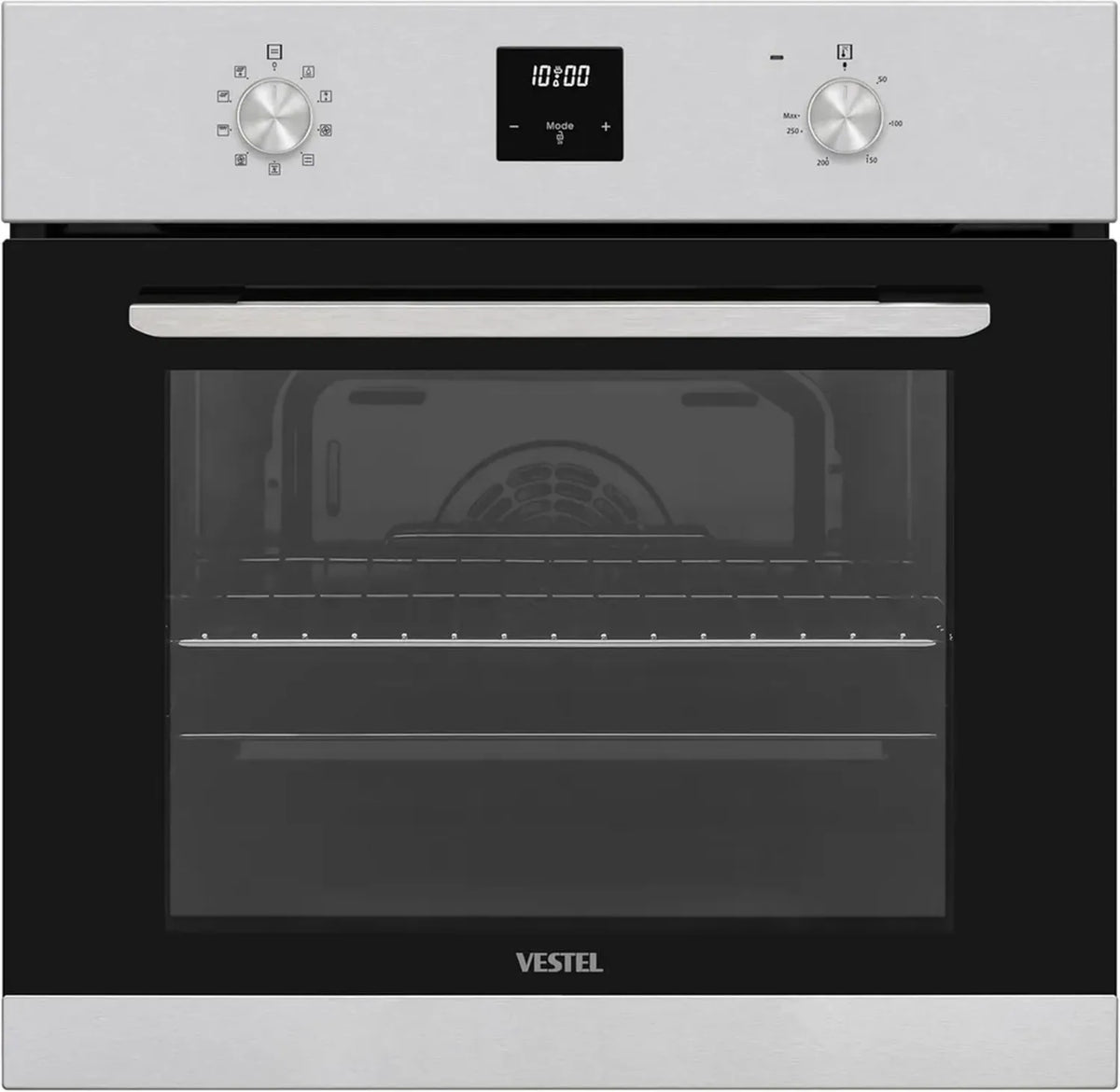 Vestel VEB9 Einbaubackofen mit 9 Funktionen und Timer, 69L, 2-fach Türverglasung, Edelstahl