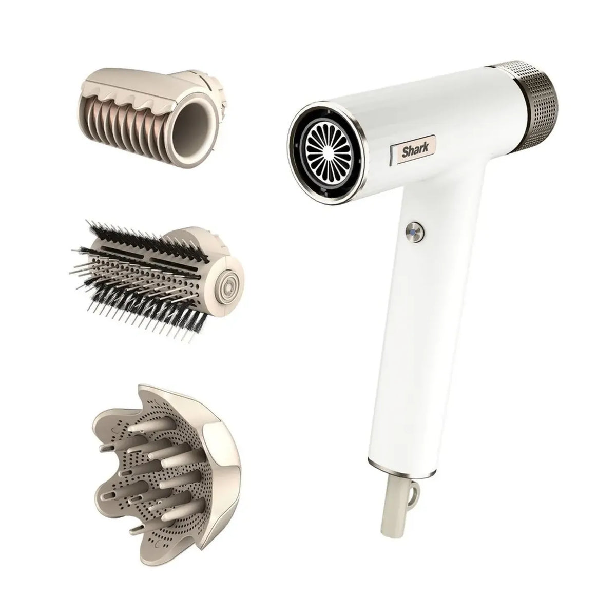 Shark SpeedStyle Haartrockner mit Ionentechnologie für Locken & Glättung, 3 Aufsätze, Schnelltrocknung, Für Jeden Haartyp, Hitzeschutz, Modell HD334EU
