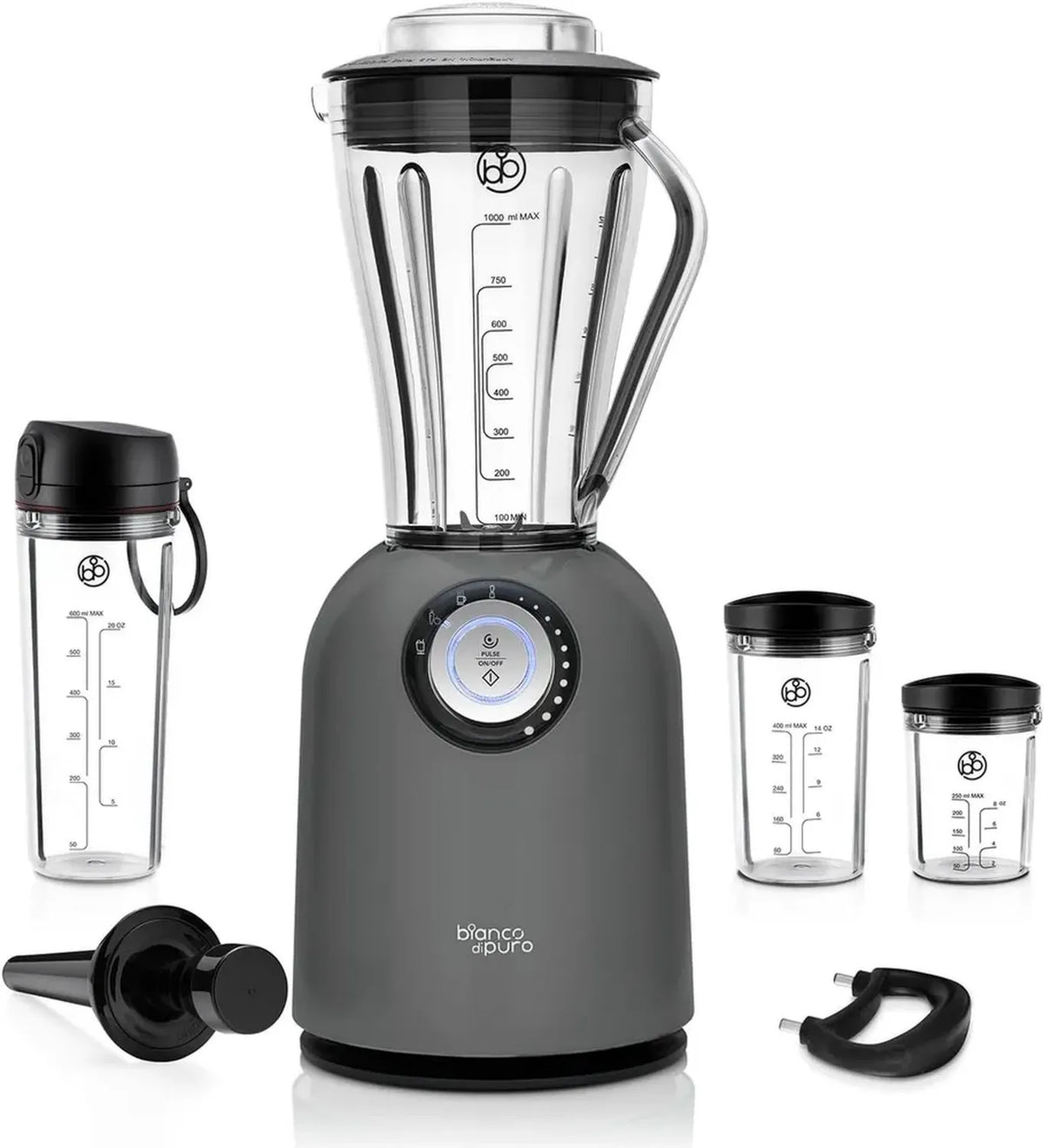 Hochleistungsmixer für Smoothies mit 24.500 U/Min, inklusive Sportbecher, 3 Programme, 10 Geschwindigkeiten, BPA-freier Tritan-Behälter