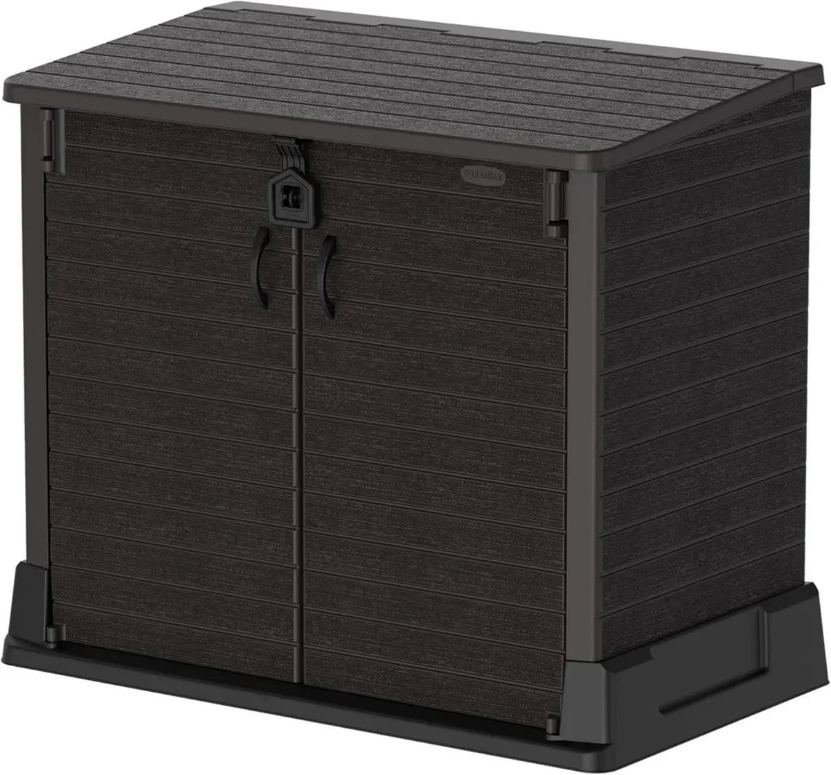 Duramax Robustes Gartenhaus 850L - Multifunktionale Aufbewahrungslösung, Ideal für Werkzeuge und Abfalltonnen, 130 x 74 x 110 cm, Dunkelbraun