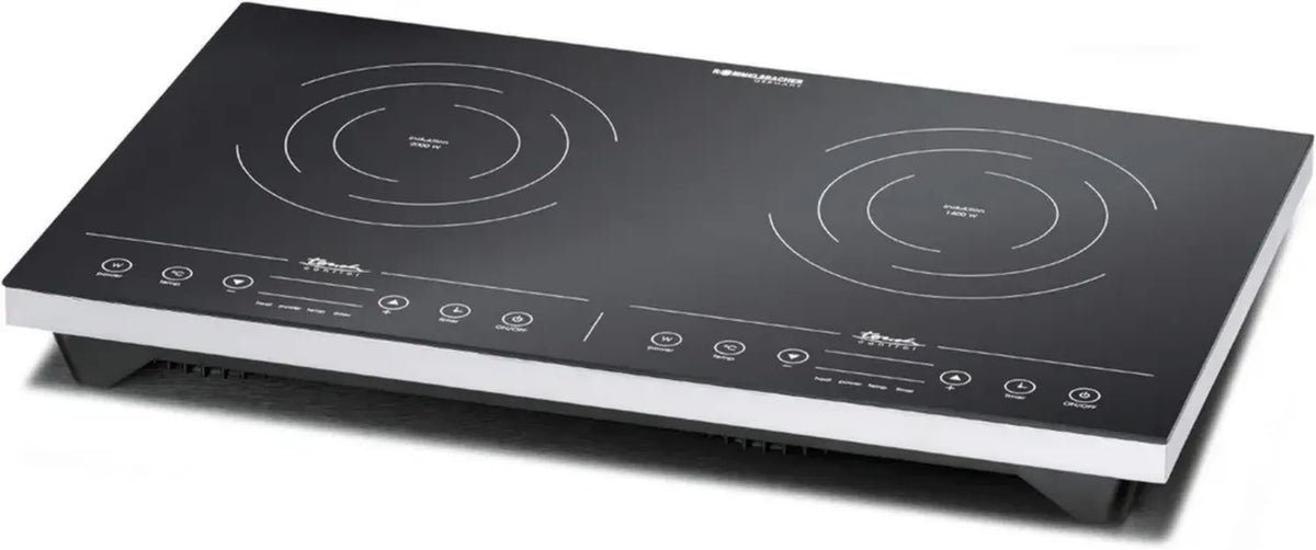 ROMMELSBACHER Doppel-Induktionskochfeld CT 3410/IN mit Touch-Steuerung, 2 Kochzonen, LED-Display und Timer