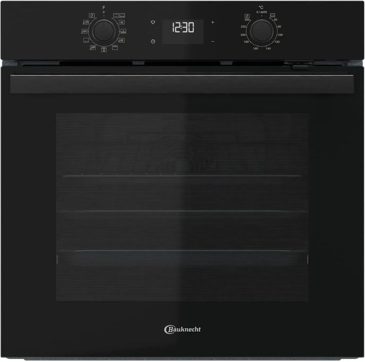 Bauknecht Einbau-Backofen 71L, 12 Funktionen, Power-Heißluft, FlexiClean, versenkbare Bedienelemente, Schwarzglas