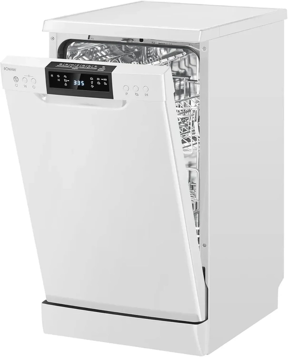 Bomann 45 cm Geschirrspüler, 10 Maßgedecke, 7 Programme, LED-Anzeige, Unterbau-fähig, Weiß