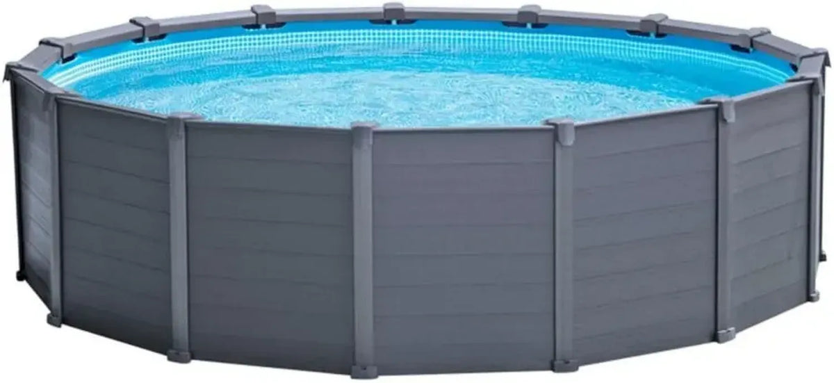 Intex Pool mit Graphit-Verkleidung, 478 x 124 cm, robustes Rahmendesign