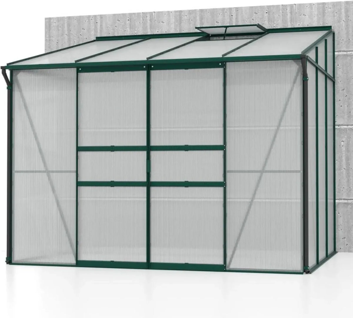 Vitavia Wand-Gewächshaus Ida 5200, 5,2 m², Smaragdgrün, 4 mm Hohlkammerplatten