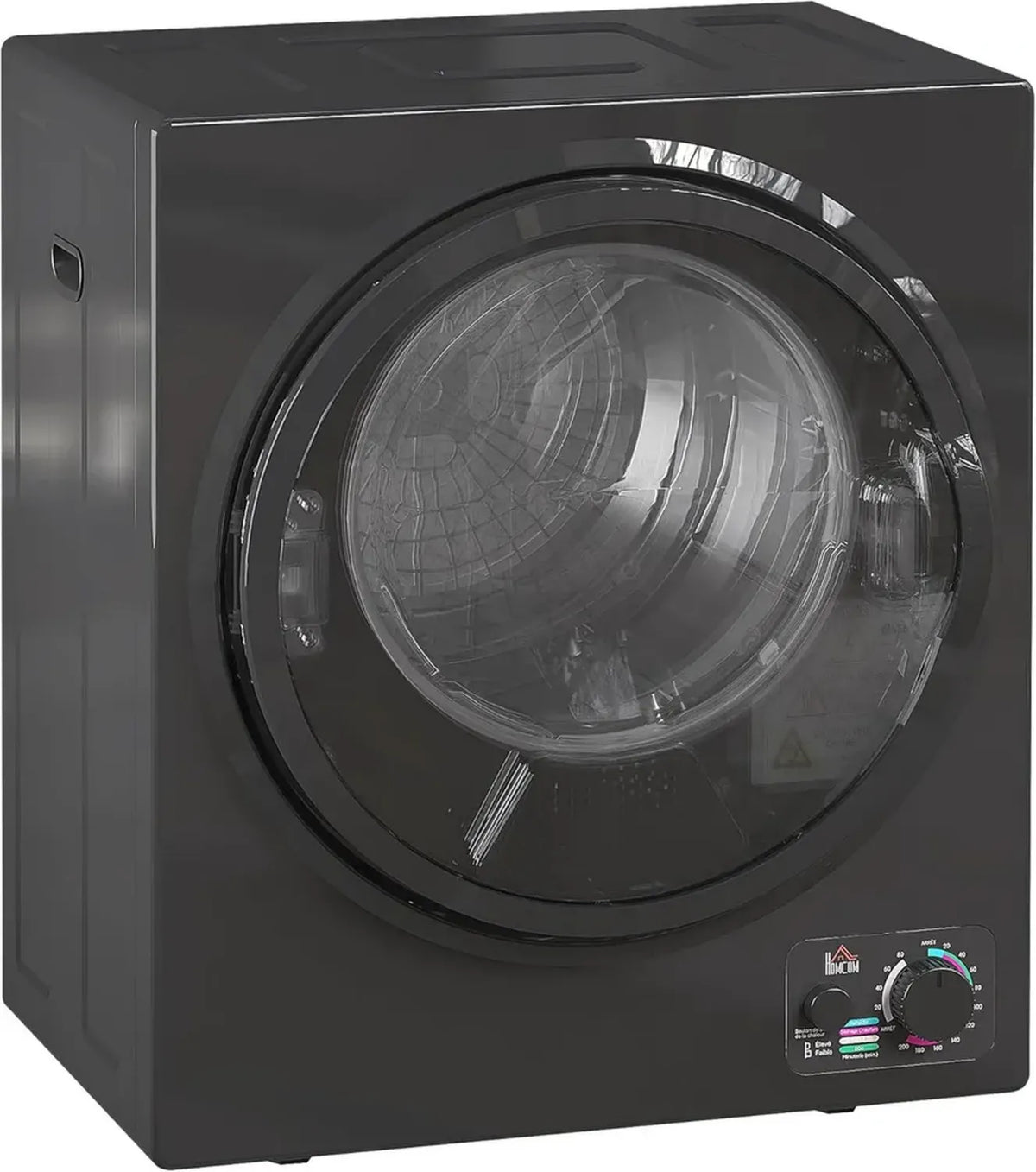 Elektrischer Wäschetrockner mit 4 Modi, 2 Heizstufen, 850 W, 4 kg Kapazität, wandmontierbar, Edelstahl, Schwarz