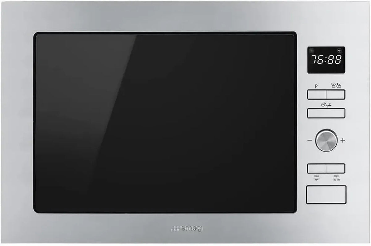 Smeg Einbau-Mikrowelle mit Grill, 25L, 900W, Edelstahl