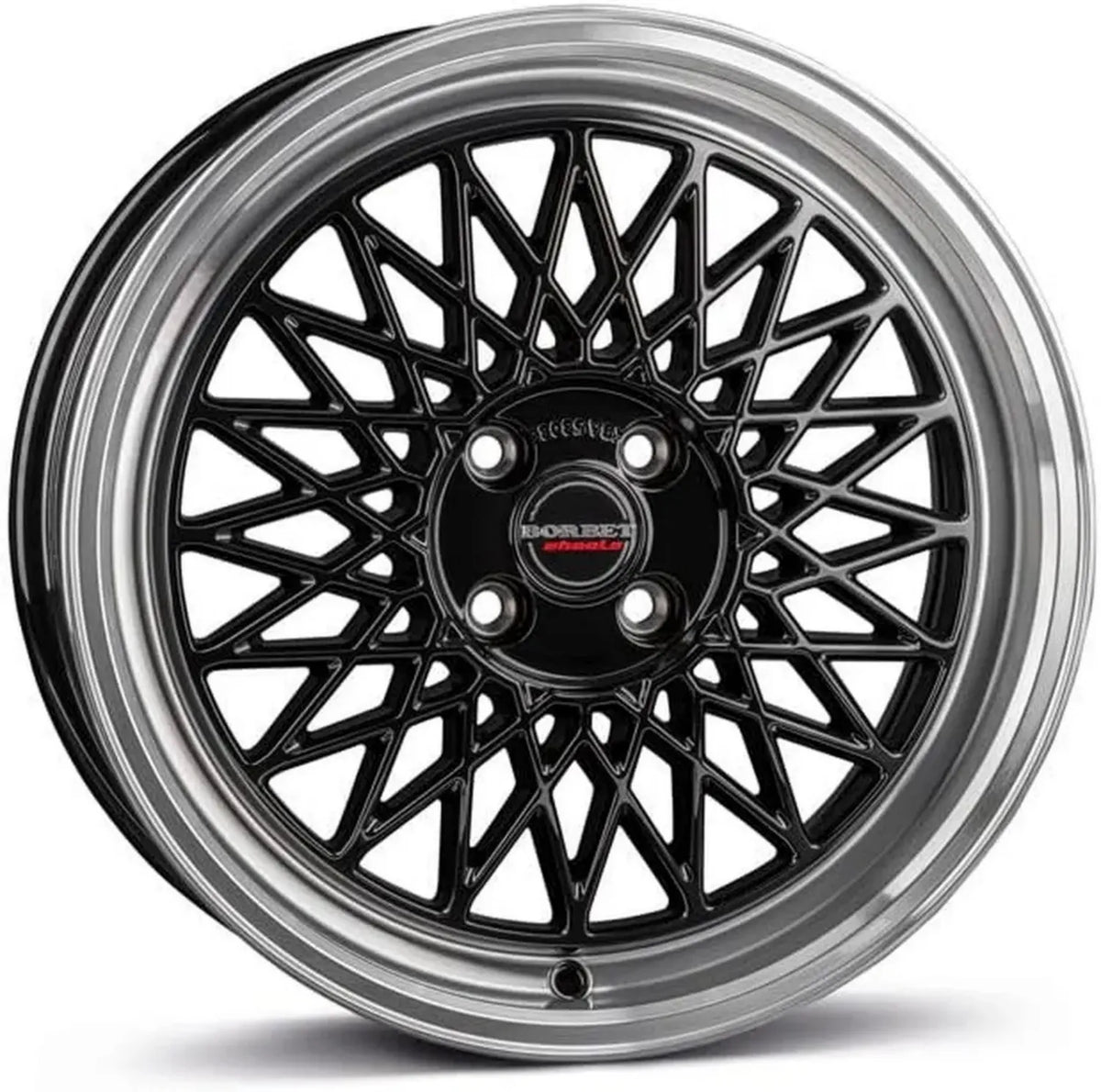 Borbet Alufelge B 17 Zoll 4x108 Schwarz Hochglanz poliert