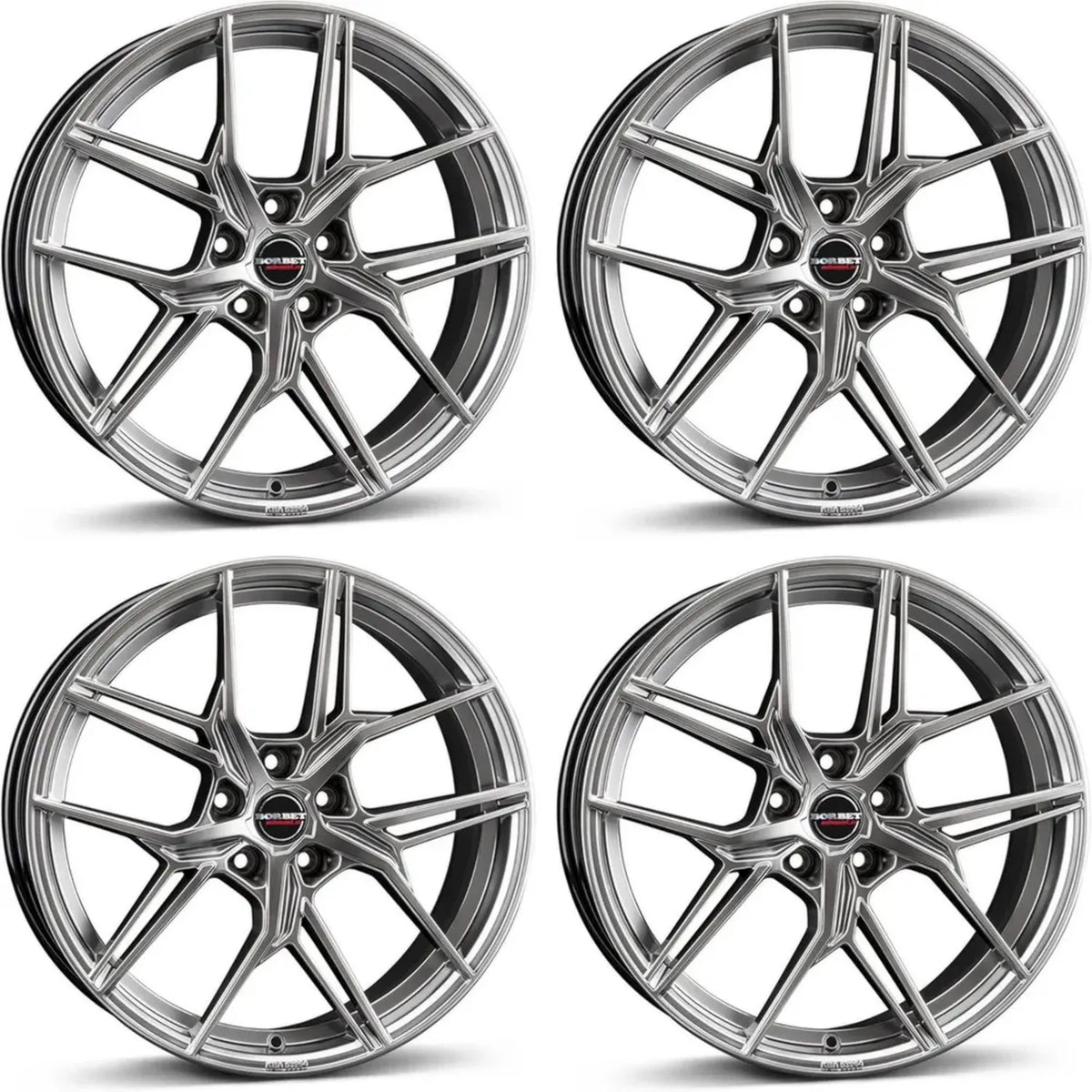 Borbet QX 20 Zoll Felgensatz 5x114.3 für Nissan Modelle in Hyper Black Silber