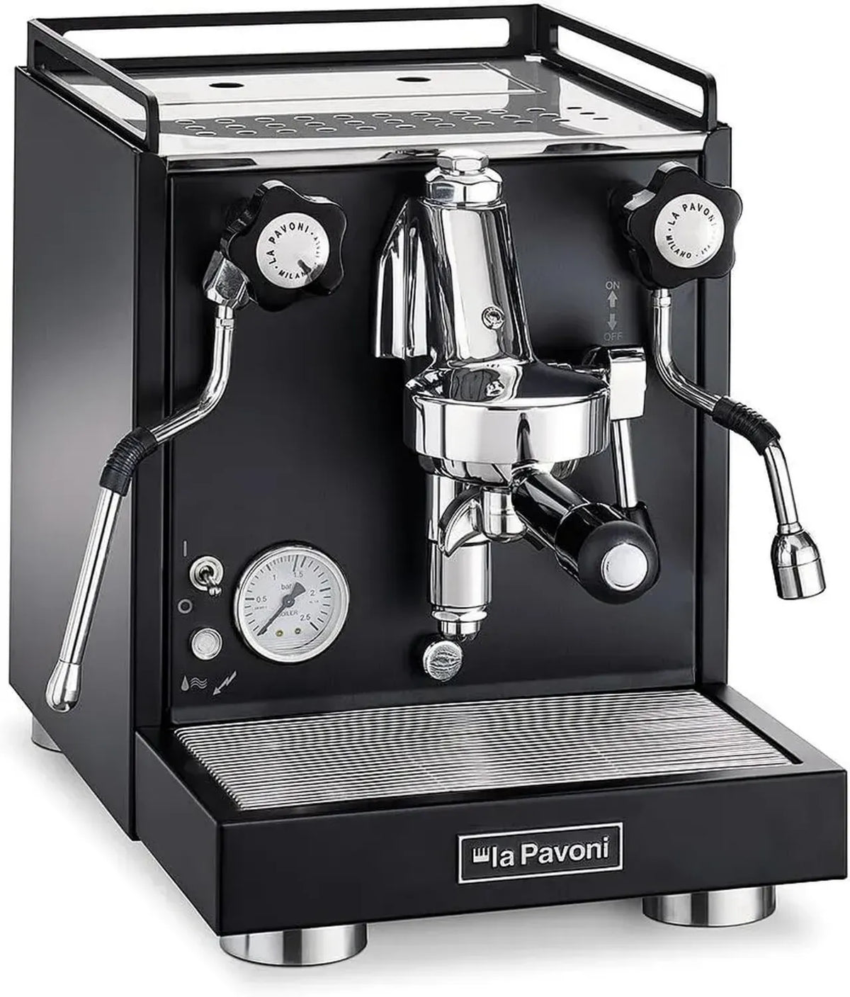 La Pavoni Cellini Classic Espressomaschine, Halbprofessionell, Einzelboiler, Drehventile, 1400 W, Schwarz